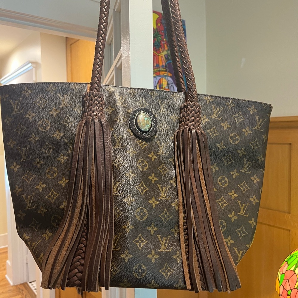 Louis Vuitton Brown Classic Tote with Fringe! From Vintage Boho bags!